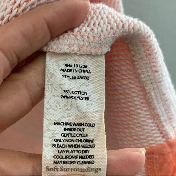 Soft Surroundings French Terry Just Beachy Pullover Sweatshirt Size 2X - Picture 3 of 16